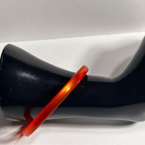 Clear Juicy Orange Lucite Skinny Bangle Bracelet Mod Retro Look